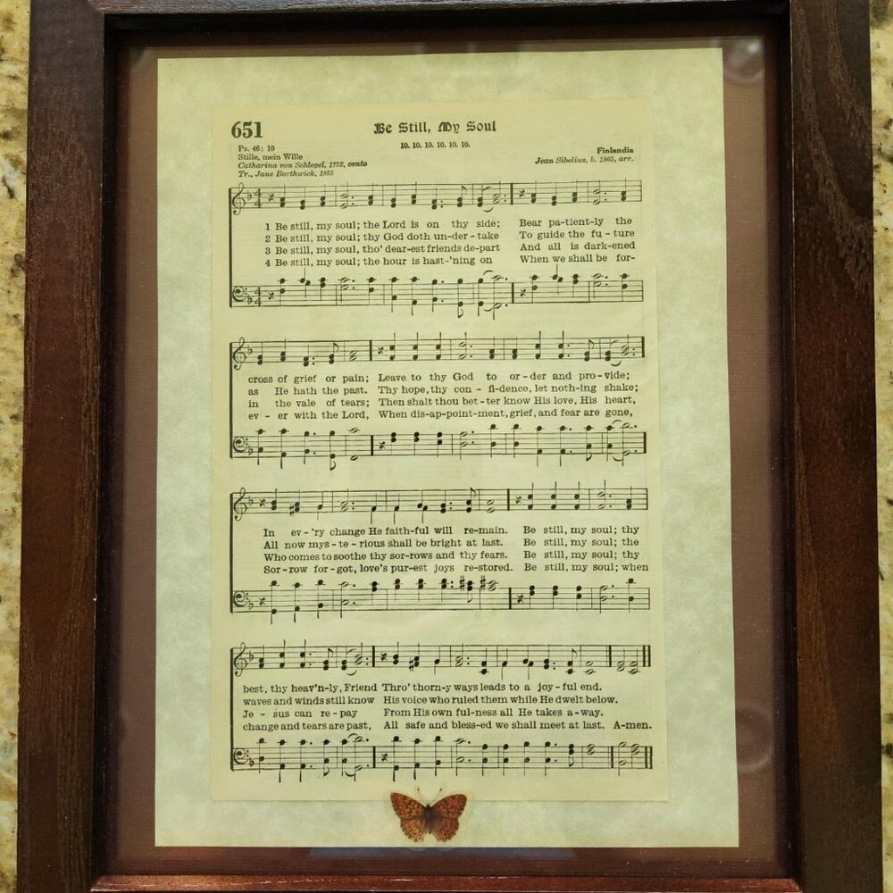 Handcrafted wall art of vintage hymn (Antique hymn page)